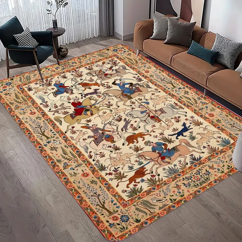 Hunting Outdoor Rug - Alfombra Vintage Persa con Diseño Floral,
