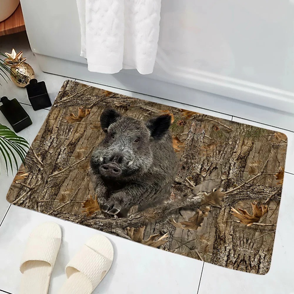 Hunting Outdoor Rug - Alfombra antideslizante con estampado de jabalí