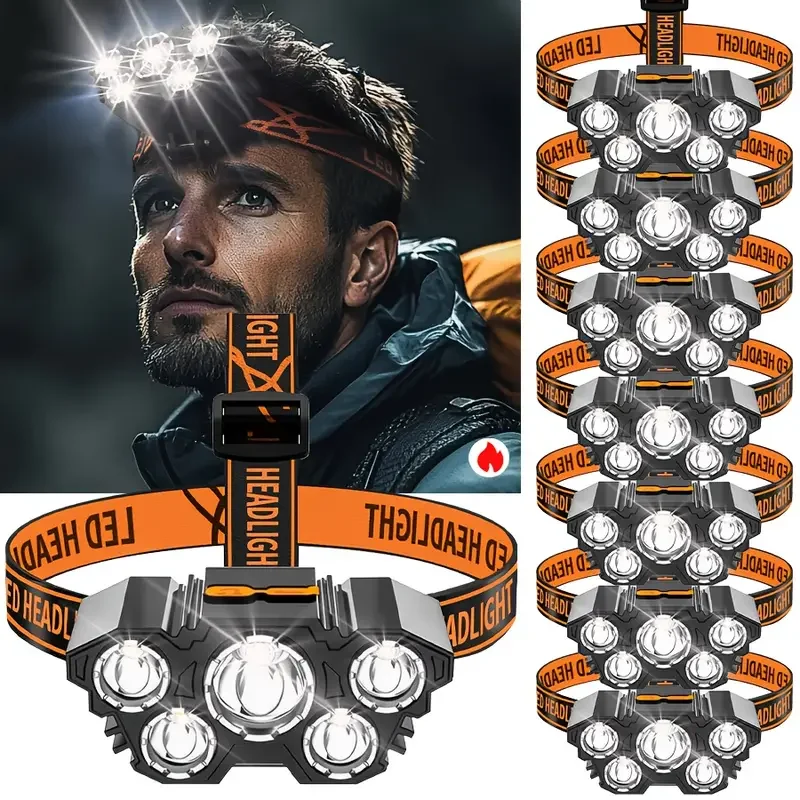Outdoor Hunting Lights - Linterna frontal portátil de 5LED para