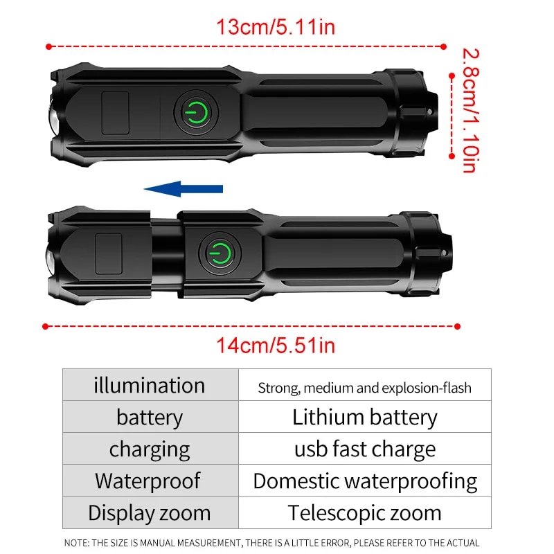Linterna LED portátil recargab - Outdoor Hunting Lights reseña y precio