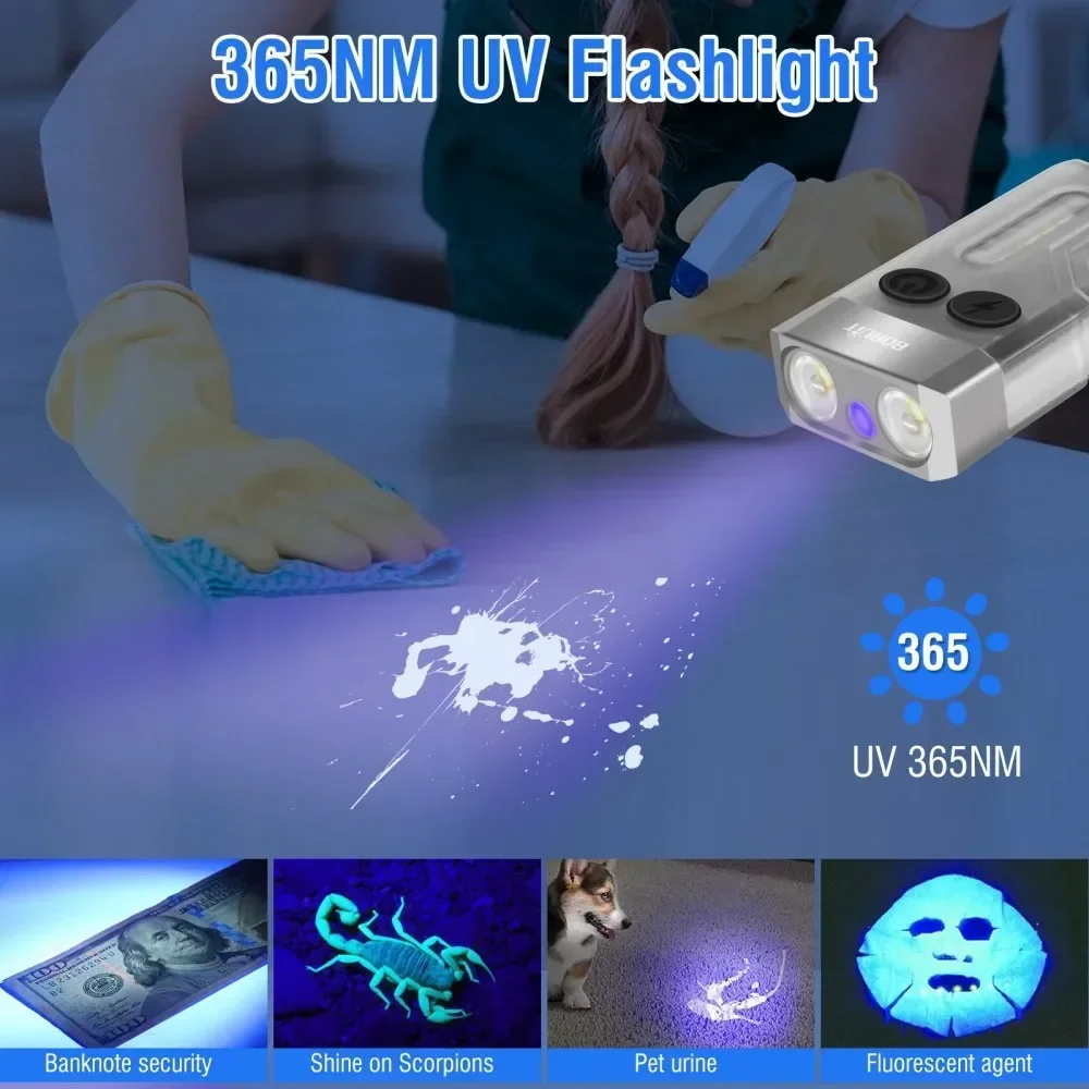 BORUiT V10 llavero UV LED EDC  - Outdoor Hunting Lights reseña y precio
