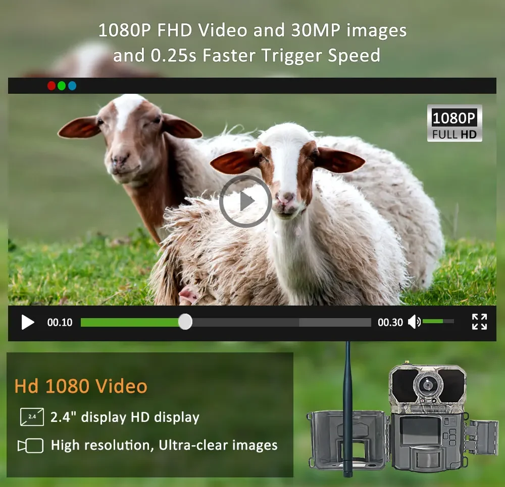 Cámara de Caza 4G, 30MP/1080P, - Outdoor Hunting Camera Wireless reseña y precio